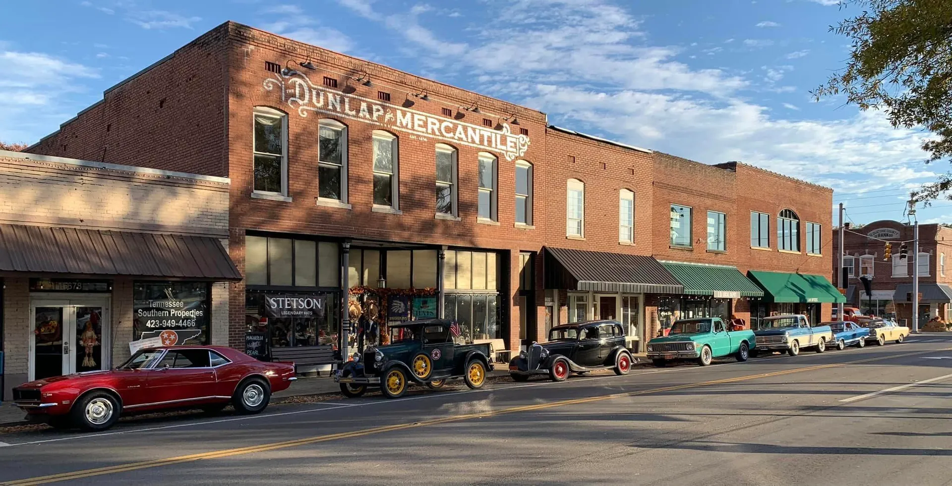 Historic downtown Dunlap, Tennessee Main Street.